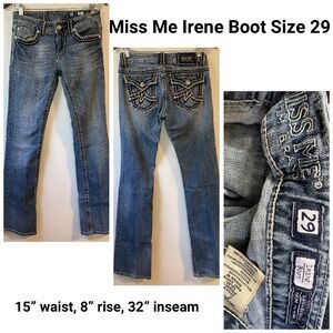 Women’s Miss Me jeans. Irene. Boot. Size 29.